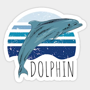 Dolphin on sea background Sticker